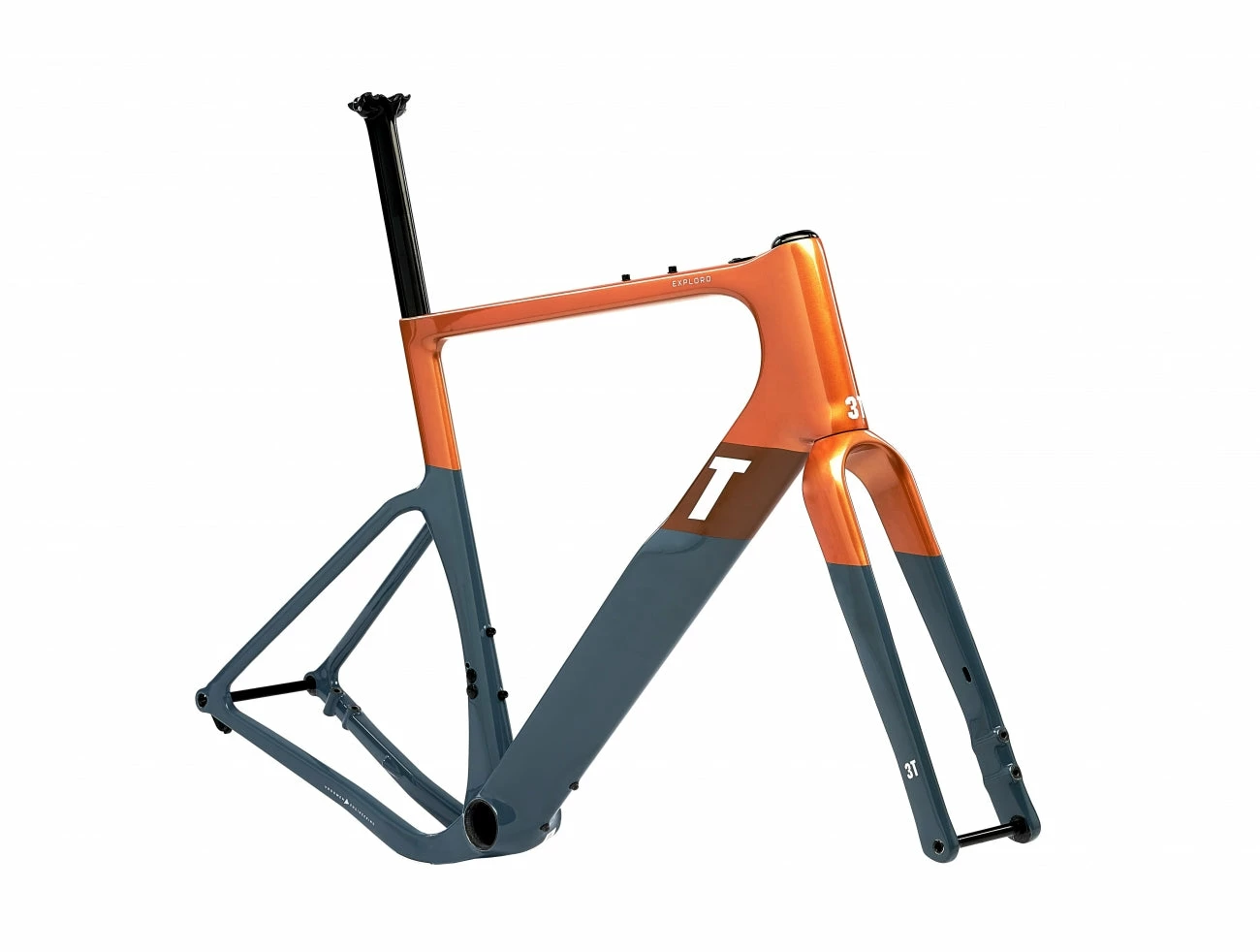 Kit Cadre Gravel 3T Exploro Max Orange / Grey – Image 8